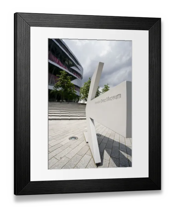 Framed Print : GERMANY, Baden-Wurttemberg, Stuttgart. Mercedes Benz Museum, sign