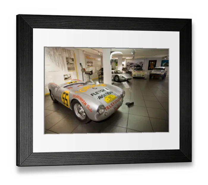 Framed Print : GERMANY, Baden-Wurttemberg, Stuttgart-Zuffenhausen. Porsche Car Museum, Porsche spider racing car