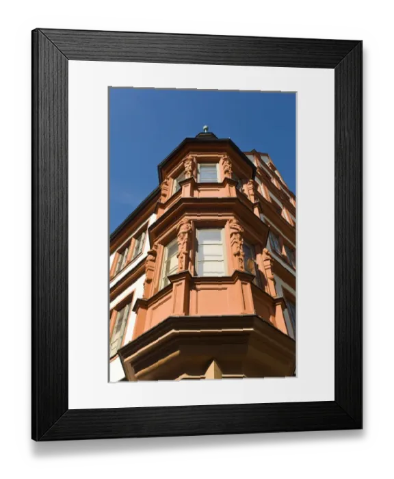 Framed Print : GERMANY, Bavaria, Bayern, Wurzburg. Building on Schonbornstrasse Framed Print : GERMANY, Bavaria, Bayern, Wurzburg. Building on Schonbornstrasse