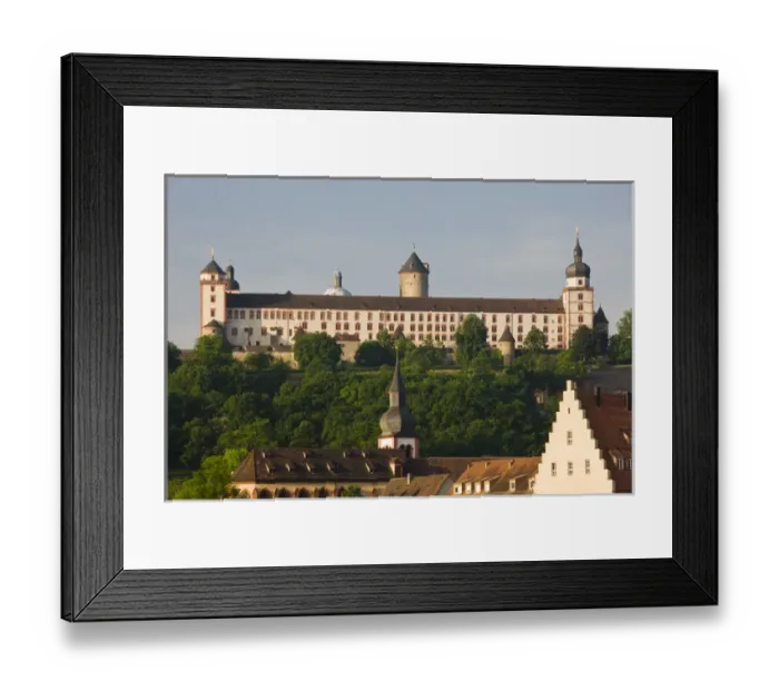 Framed Print : GERMANY, Bavaria, Bayern, Wurzburg. Festung Marienberg fortress, morning