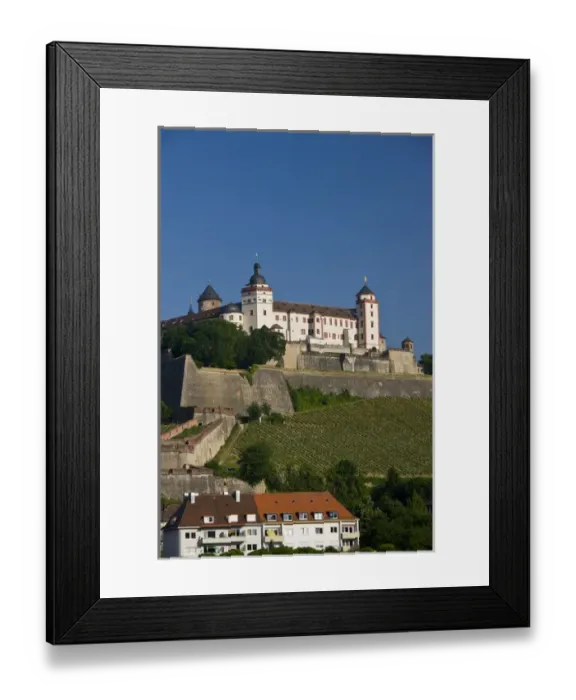 Framed Print : GERMANY, Bavaria, Bayern, Wurzburg. Festung Marienberg fortress, morning