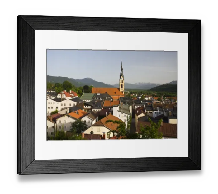 Framed Print : GERMANY, Bayern-Bavaria, Bad Tolz. Town Overview
