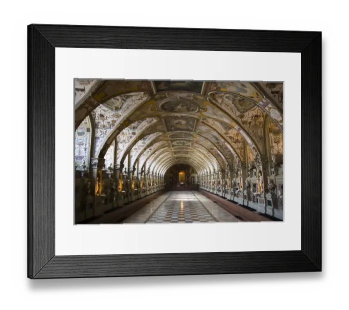Framed Print : GERMANY, Bayern-Bavaria, Munich. Residenzmuseum, vaulted ceiling of the Antiquarium