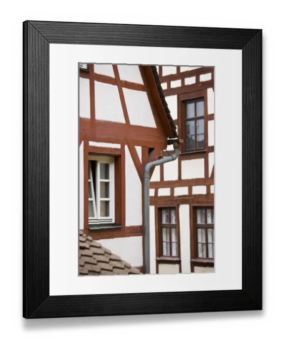 Framed Print : GERMANY, Bayern-Bavaria, Nuremberg. Half Timbered buildings, Tiergartnerplatz