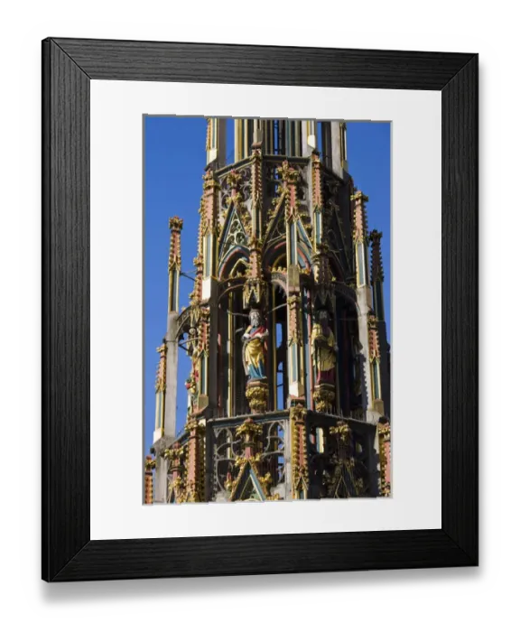Framed Print : GERMANY, Bayern-Bavaria, Nuremberg. Hauptmarkt Square, 14 century Beautiful Fountain Framed Print : GERMANY, Bayern-Bavaria, Nuremberg. Hauptmarkt Square, 14 century Beautiful Fountain