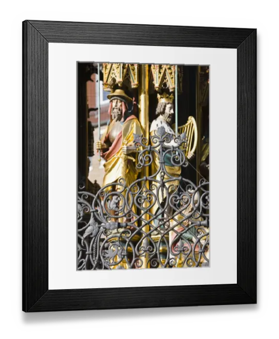 Framed Print : GERMANY, Bayern-Bavaria, Nuremberg. Hauptmarkt Square, 14 century Beautiful Fountain Framed Print : GERMANY, Bayern-Bavaria, Nuremberg. Hauptmarkt Square, 14 century Beautiful Fountain