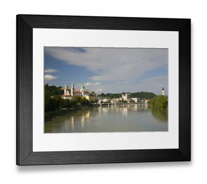 Framed Print : GERMANY, Bayern-Bavaria, Passau. Inn River view from Funferlsteg Bridge Framed Print : GERMANY, Bayern-Bavaria, Passau. Inn River view from Funferlsteg Bridge