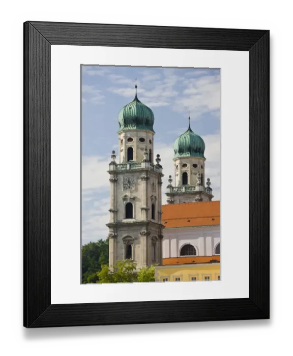 Framed Print : GERMANY, Bayern-Bavaria, Passau. Towers of Dom St. Stephan cathedral Framed Print : GERMANY, Bayern-Bavaria, Passau. Towers of Dom St. Stephan cathedral