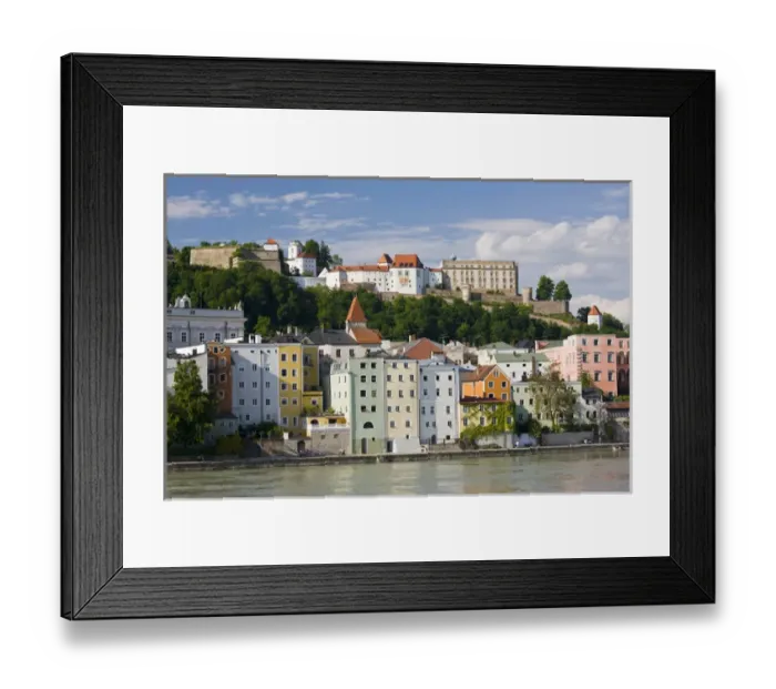 Framed Print : GERMANY, Bayern-Bavaria, Passau. Inn River view Framed Print : GERMANY, Bayern-Bavaria, Passau. Inn River view