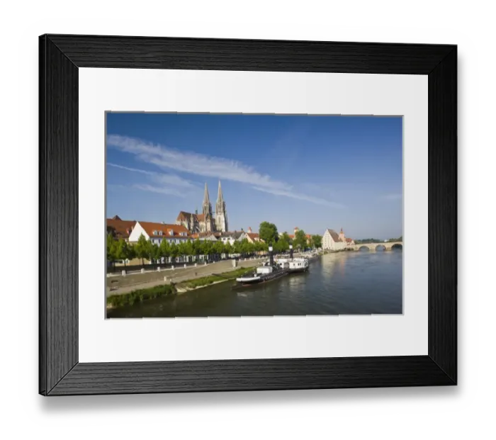 Framed Print : GERMANY, Bayern-Bavaria, Regensburg. Dom St. Peter cathedral and town, morning Framed Print : GERMANY, Bayern-Bavaria, Regensburg. Dom St. Peter cathedral and town, morning