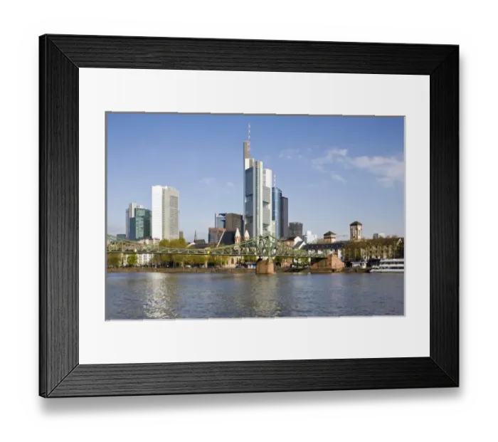 Framed Print : GERMANY, Hessen, Frankfurt am Main. City View along Main River, morning Framed Print : GERMANY, Hessen, Frankfurt am Main. City View along Main River, morning