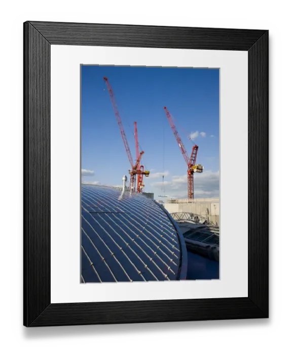 Framed Print : GERMANY, Hessen, Frankfurt am Main. Construction cranes, central Frankfurt Framed Print : GERMANY, Hessen, Frankfurt am Main. Construction cranes, central Frankfurt