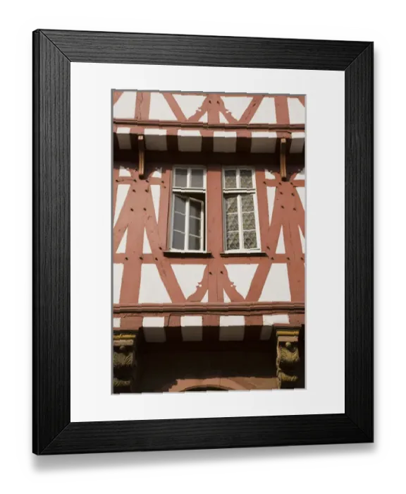 Framed Print : GERMANY, Hessen, Frankfurt am Main. Detail of half timbered house on Romerberg Square Framed Print : GERMANY, Hessen, Frankfurt am Main. Detail of half timbered house on Romerberg Square