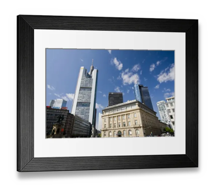 Framed Print : GERMANY, Hessen, Frankfurt am Main. Financial District, view from Goethe Platz square Framed Print : GERMANY, Hessen, Frankfurt am Main. Financial District, view from Goethe Platz square