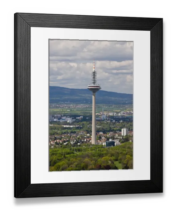 Framed Print : GERMANY, Hessen, Frankfurt am Main. Main Tower view, Frankfurt TV tower