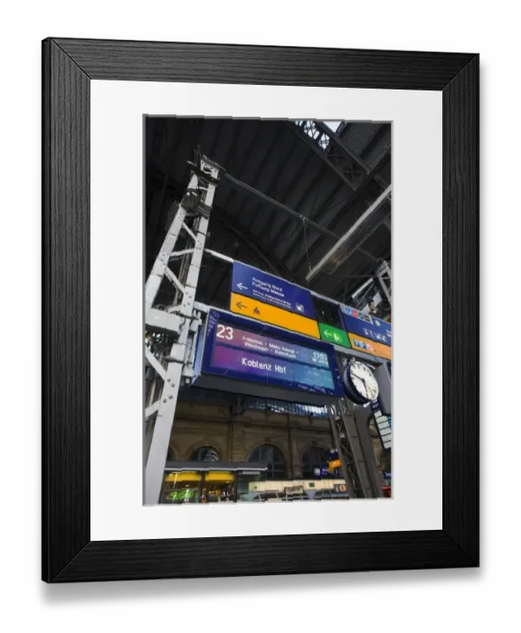 Framed Print : GERMANY, Hessen, Frankfurt am Main. Main Train Station, Hauptbahnhof interior