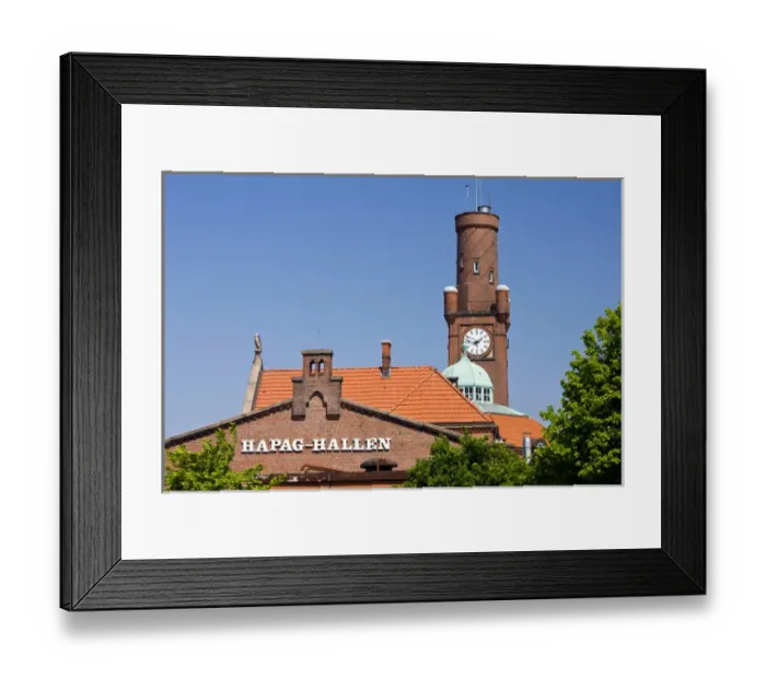 Framed Print : GERMANY, Niedersachsen, Cuxhaven. Hapag-Hallen Passenger terminal museum, exterior