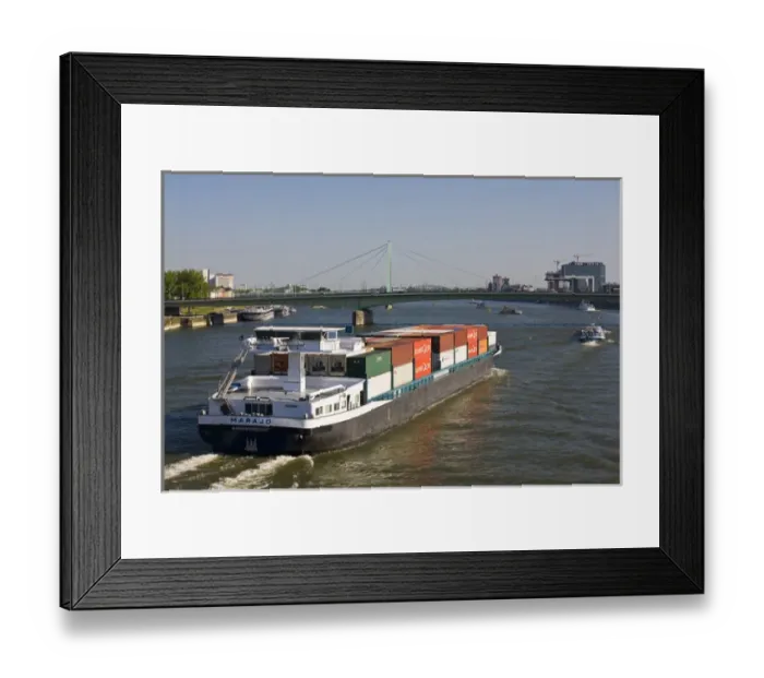 Framed Print : GERMANY, Nordrhein-Westfalen, Cologne. Freighter, Rhein River Framed Print : GERMANY, Nordrhein-Westfalen, Cologne. Freighter, Rhein River