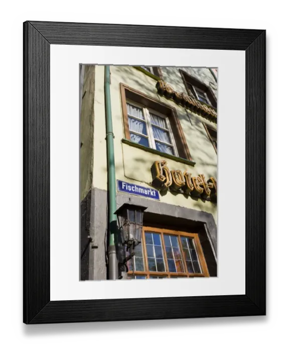 Framed Print : GERMANY, Nordrhein-Westfalen, Cologne. Sign for Fischmarkt square Framed Print : GERMANY, Nordrhein-Westfalen, Cologne. Sign for Fischmarkt square