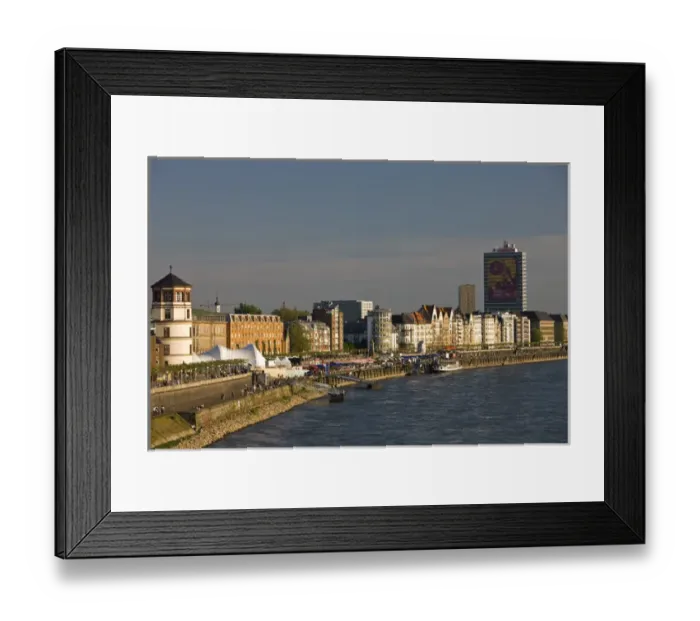 Framed Print : GERMANY, Nordrhein-Westfalen, Dusseldorf. Along Rheinufer Rhein River embankment