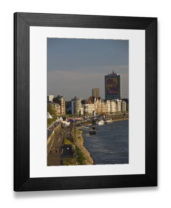 Framed Print : GERMANY, Nordrhein-Westfalen, Dusseldorf. Along Rheinufer Rhein River embankment