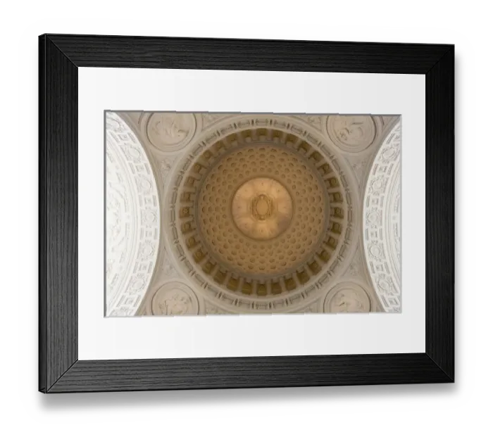 Framed Print : An interior view of the San Francisco City Hall dome and architectural detail - San Francisco