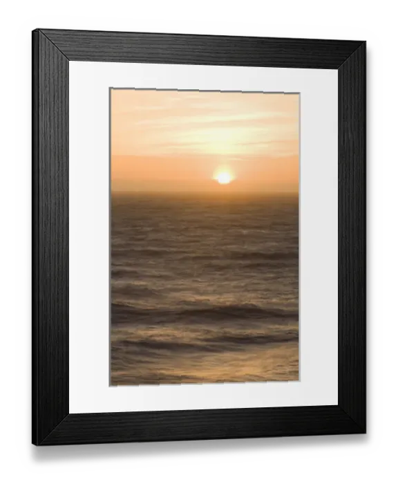 Framed Print : Sunset over the turbulent surf of the Pacific Ocean - San Francisco, California
