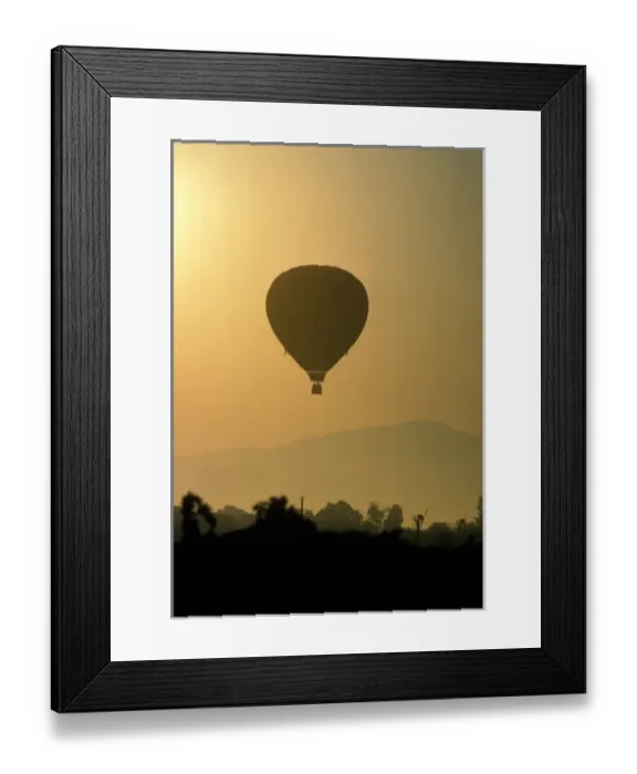 Framed Print : Hot air balloon lifting over Napa valley at sunrise Framed Print : Hot air balloon lifting over Napa valley at sunrise