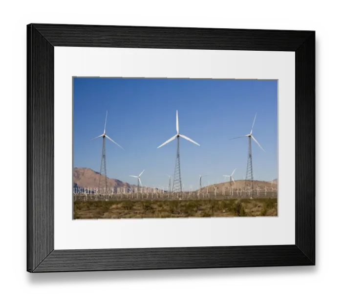 Framed Print : A wind farm in the San Gorgonio Mountain Pass in Palm Springs California USA Framed Print : A wind farm in the San Gorgonio Mountain Pass in Palm Springs California USA