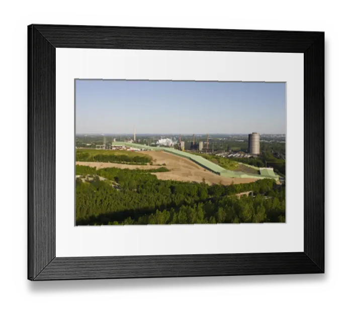 Framed Print : GERMANY, Nordrhein-Westfalen, Ruhr Basin, Bottrup. Tetraeder tower view of Alpincenter