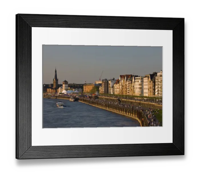 Framed Print : GERMANY, Nordrhein-Westfalen, Dusseldorf. Riverfront, Rhein River