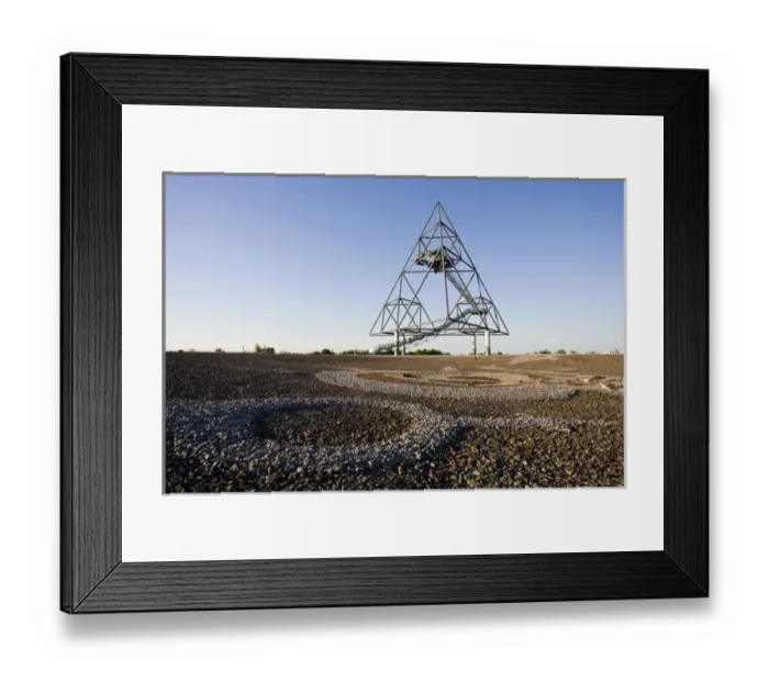 Framed Print : GERMANY, Nordrhein-Westfalen, Ruhr Basin, Bottrup. Tetraeder 50 meter high slag heap