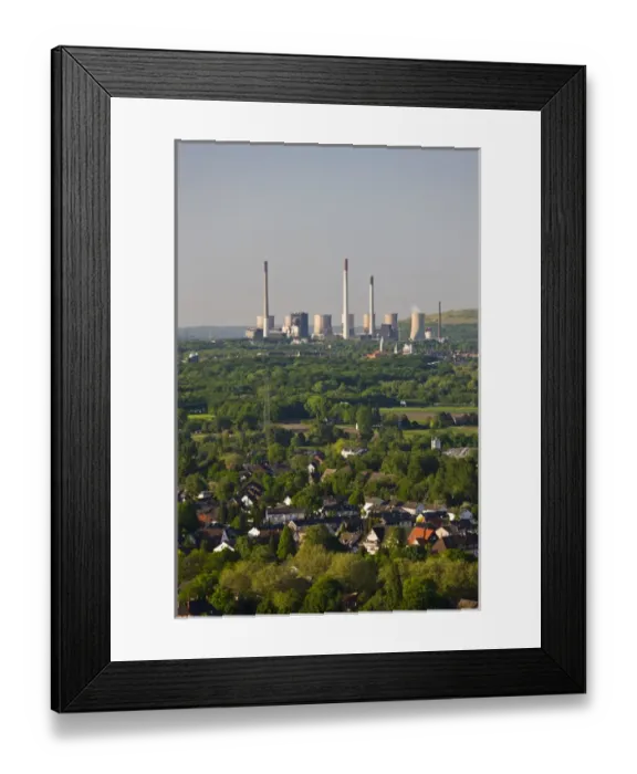 Framed Print : GERMANY, Nordrhein-Westfalen, Ruhr Basin, Bottrup. Tetraeder view of town