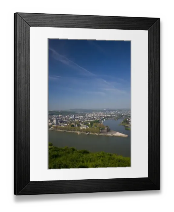 Framed Print : GERMANY, Rheinland-Pfaltz, Koblenz. Ehrenbreitstein Fortress view of Deutsches Eck