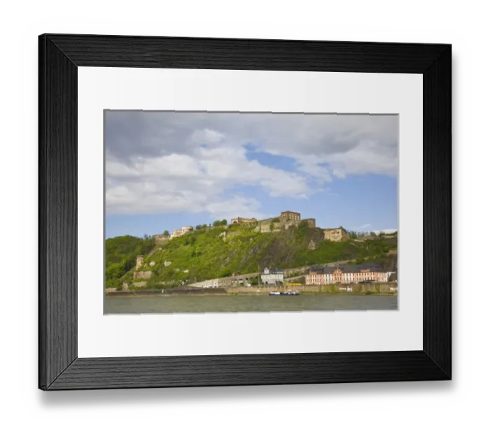 Framed Print : GERMANY, Rheinland-Pfaltz, Koblenz. Festung Ehrenbreitstein fortress, b. 1832