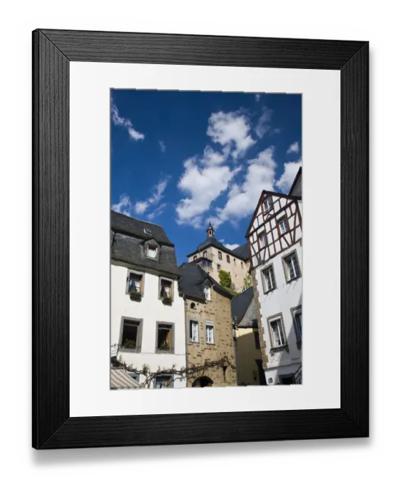 Framed Print : GERMANY, Rheinland-Pfaltz, Mosel River Valley, Beilstein. Town View