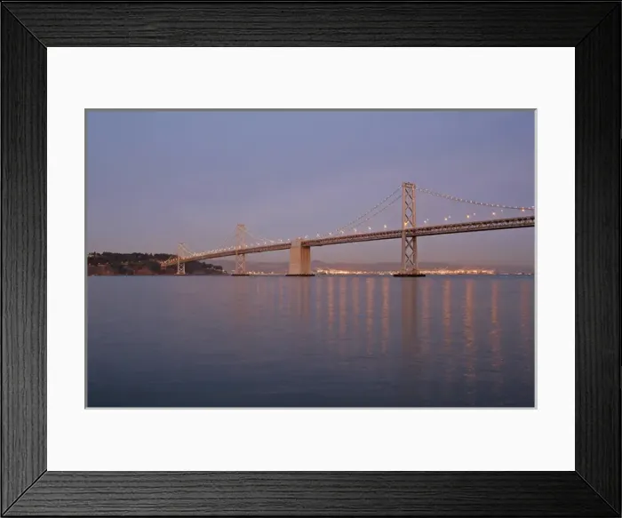 Framed Print : Dusk lighting Bay Bridge, San Francisco California Framed Print : Dusk lighting Bay Bridge, San Francisco California