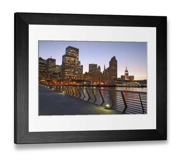 Framed Print : Dusk lighting Pier Fourteen, 2009, San Francisco California Framed Print : Dusk lighting Pier Fourteen, 2009, San Francisco California
