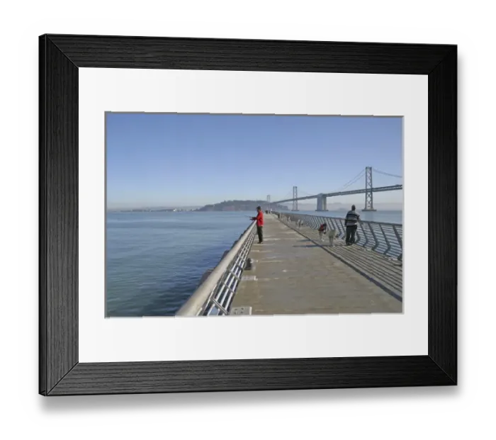 Framed Print : People at Pier Fourteen Embarcadero, San Francisco California Framed Print : People at Pier Fourteen Embarcadero, San Francisco California