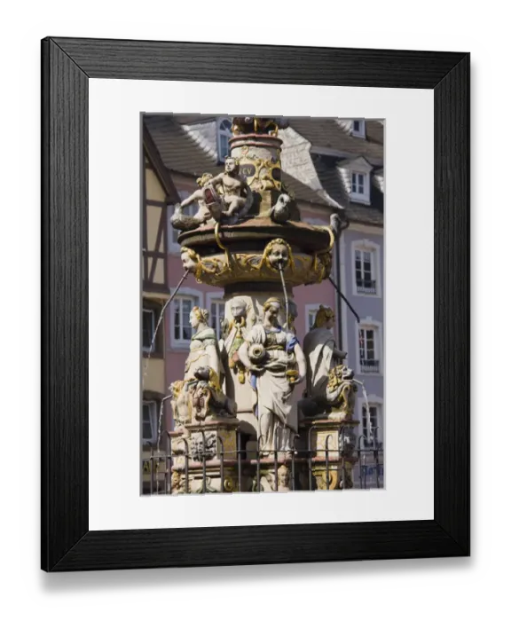 Framed Print : GERMANY, Rheinland-Pfaltz, Mosel River Valley, Trier. Hauptmarkt main square, Fountain of St Framed Print : GERMANY, Rheinland-Pfaltz, Mosel River Valley, Trier. Hauptmarkt main square, Fountain of St