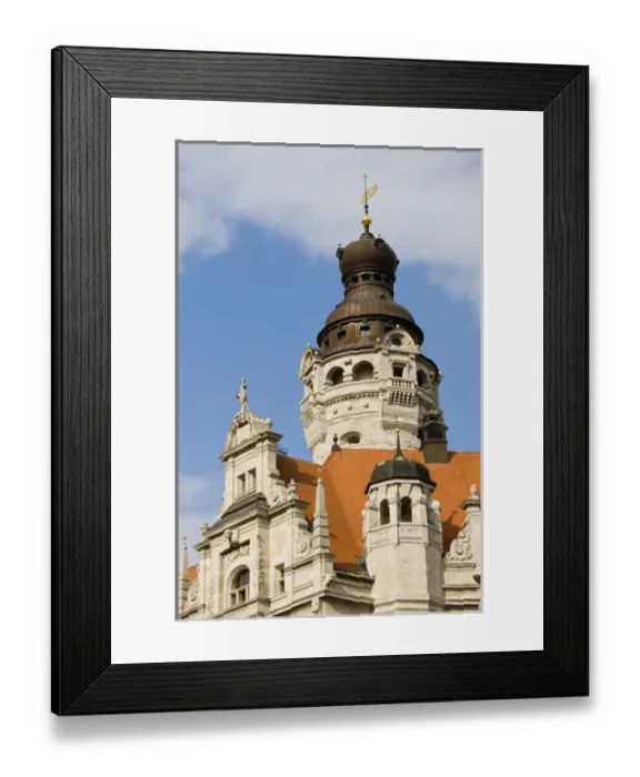 Framed Print : GERMANY, Sachsen, Leipzig. Tower of New Town Hall