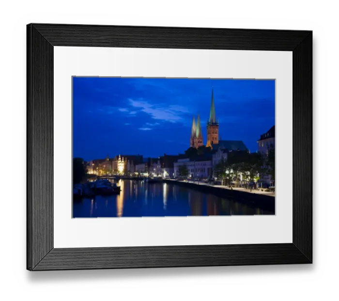 Framed Print : GERMANY, Schleswig-Holstein, Lubeck. Petrikirche and Marienkirche churches from Framed Print : GERMANY, Schleswig-Holstein, Lubeck. Petrikirche and Marienkirche churches from