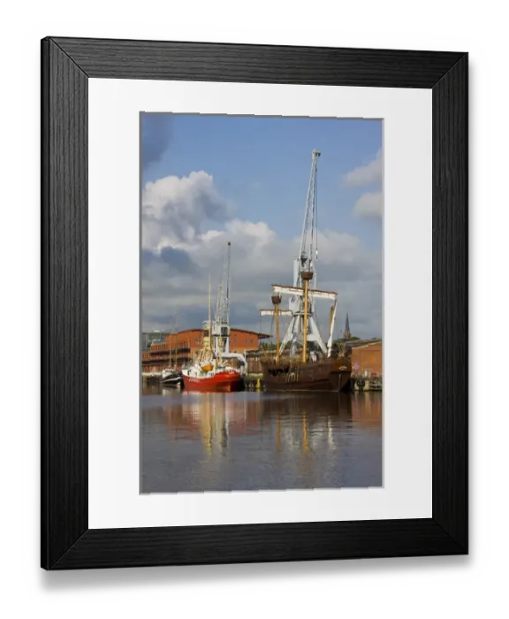Framed Print : GERMANY, Schleswig-Holstein, Lubeck. Port Framed Print : GERMANY, Schleswig-Holstein, Lubeck. Port