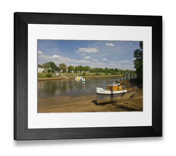 Framed Print : GERMANY, State of Bremen, Bremen, Badestrand. Beach on the Weser River