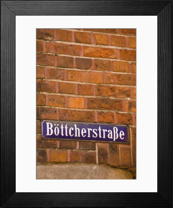 Framed Print : GERMANY, State of Bremen, Bremen. Bottcherstrasse, sign