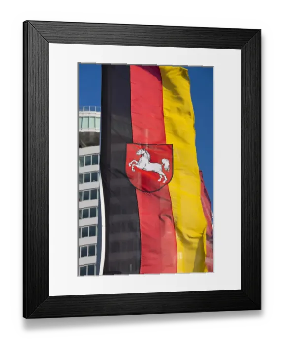 Framed Print : GERMANY, State of Bremen, Bremerhaven. Atlantic Sail City Building and Niedersachsen Framed Print : GERMANY, State of Bremen, Bremerhaven. Atlantic Sail City Building and Niedersachsen