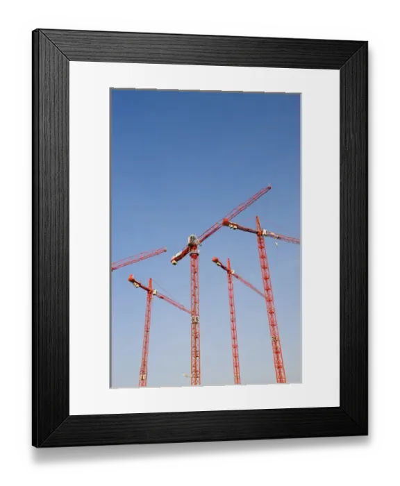 Framed Print : GERMANY, State of Hamburg, Hamburg. HafenCity counstruction cranes
