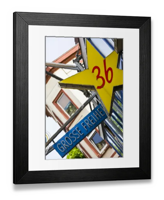 Framed Print : GERMANY, State of Hamburg, Hamburg. St. Pauli Red Light District, sign for Grosse Freiheit 36 Framed Print : GERMANY, State of Hamburg, Hamburg. St. Pauli Red Light District, sign for Grosse Freiheit 36