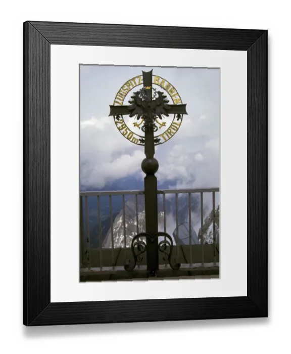 Framed Print : Europe, Germany, Bayern, Garmisch, Patenkirchen. Atop the Zugspitze, highest peak