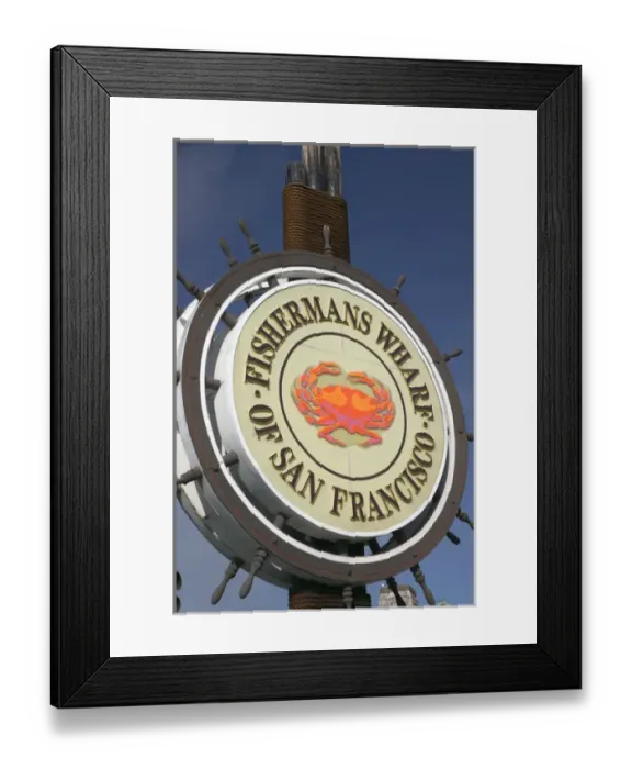Framed Print : 06. USA, California, San Francisco Fishermans Wharf Sign